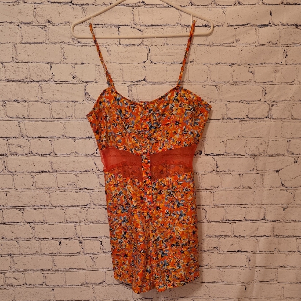 Ali & Kris Orange Floral Romper